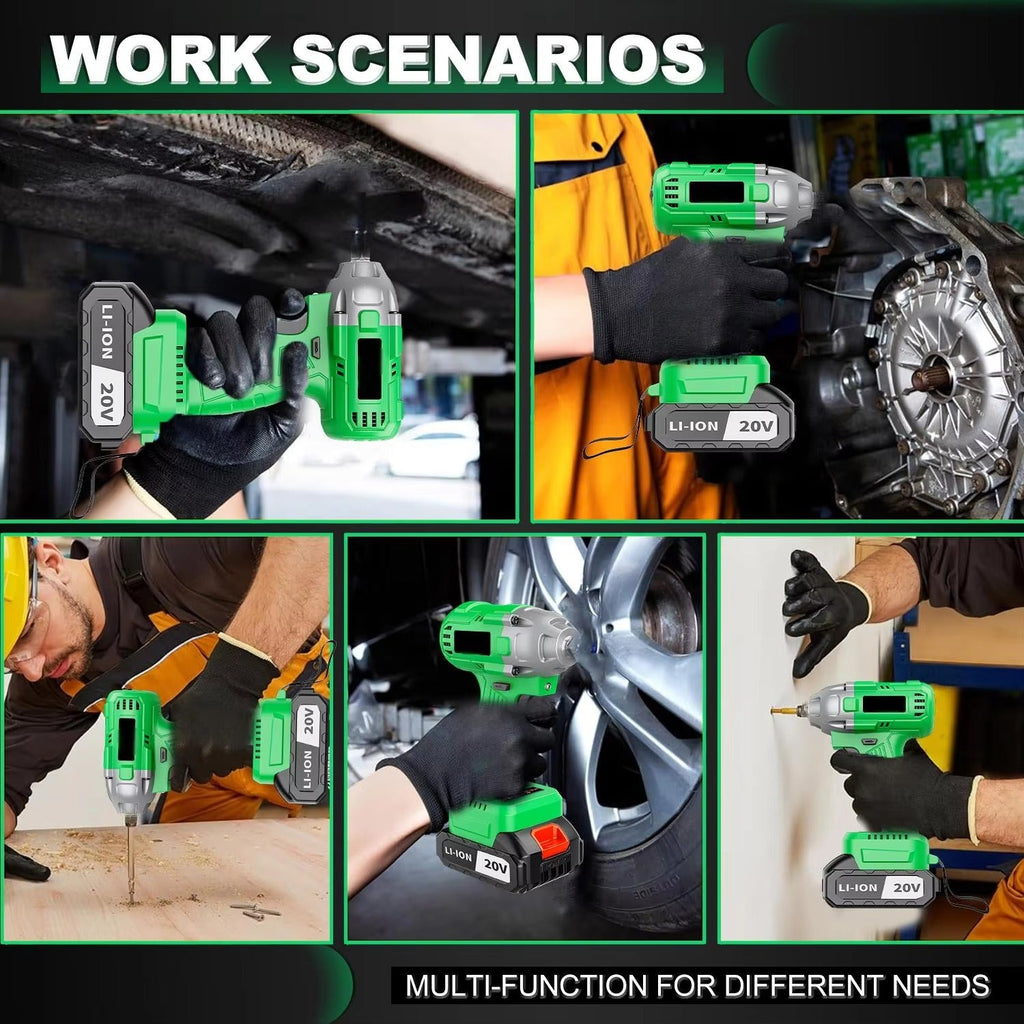 20V Cordless Impact Wrench 320nm Max Torque Electric Drill for Car DIY Drop Shipping Available Stocked Local US Warehouse