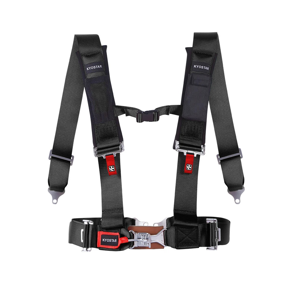 Off-Road UTV 4-Point Harness with 3 Inch Padded Webbing and Aluminium Latch - Blue, Red or Black