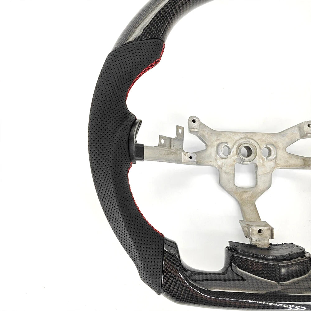 Chevrolet Corvette C6 2007-2013 Carbon Fibre and Perforated Leather D-Shaped Flat-Bottom Steering Wheel