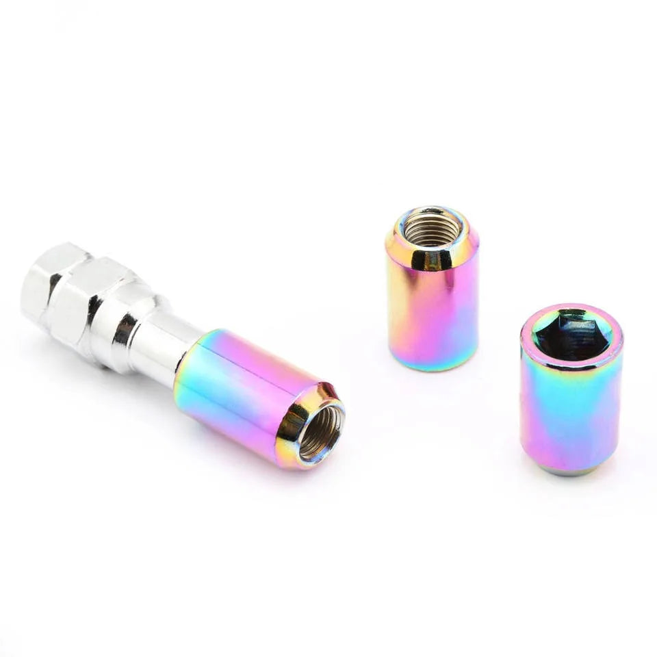 Universal M12x1.5 / M12x1.25 32 mm Neo Chrome Steel Wheel Nuts, 20 Piece Set