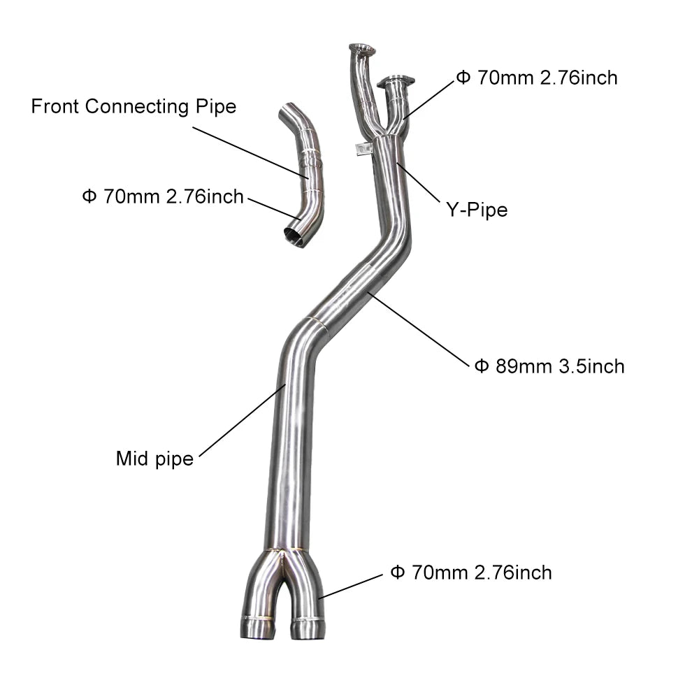 BMW M2 G87 2023+ S58 3.0L Twin-Turbo T304 Stainless Steel Single Midpipe