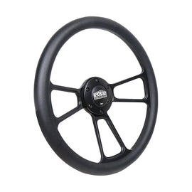 Universal 350 mm 14 inch Half-Wrap Leather Classic 3-Spoke Steering Wheel, 1.75 inch Dish