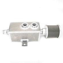 Load image into Gallery viewer, Universal 1 Litre 10AN TIG Welded Aluminium Oil Catch Tank with Breather Filter, Silver