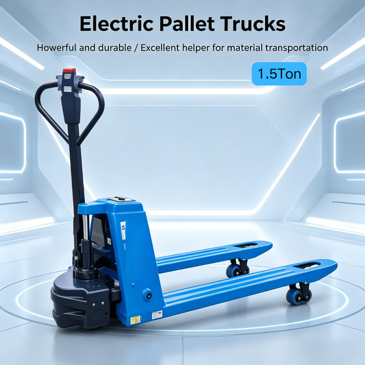 Premium 1.5Ton Full Electric Pallet Mover, Smooth Driving Safe Control, Perfect Choice for Workshop Warehouse Cargo Stacking