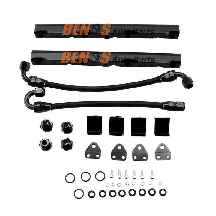 Black 8AN W/ Fittings Fuel Rail Kit for SS Camaro Z28 Corvette LS7 2015