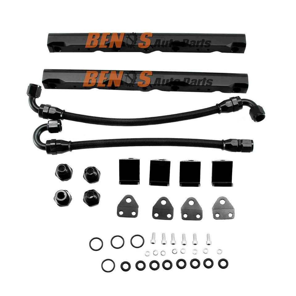 Black 8AN W/ Fittings Fuel Rail Kit for SS Camaro Z28 Corvette LS7 2015