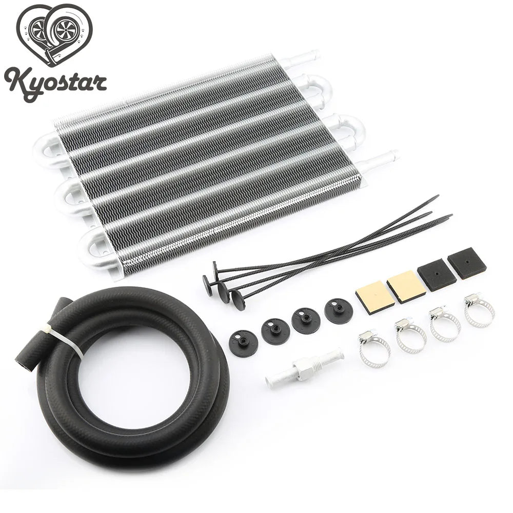 Universal 6 Row Aluminium Tube and Fin Transmission Oil Cooler 12.75 x 7.5 x 0.75 Inch - Silver