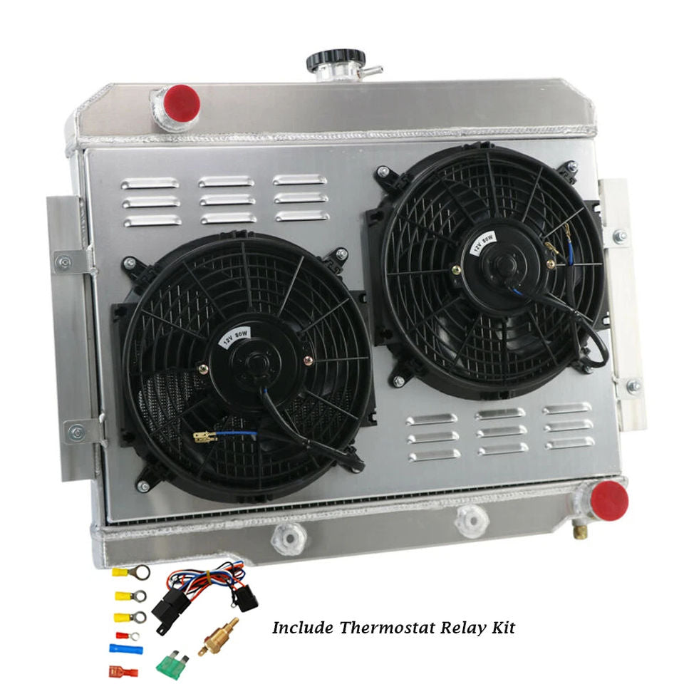 3-Row Radiator and Shroud Fan Kit for 1973-85 Jeep CJ5 CJ7 Chevy 350 V8