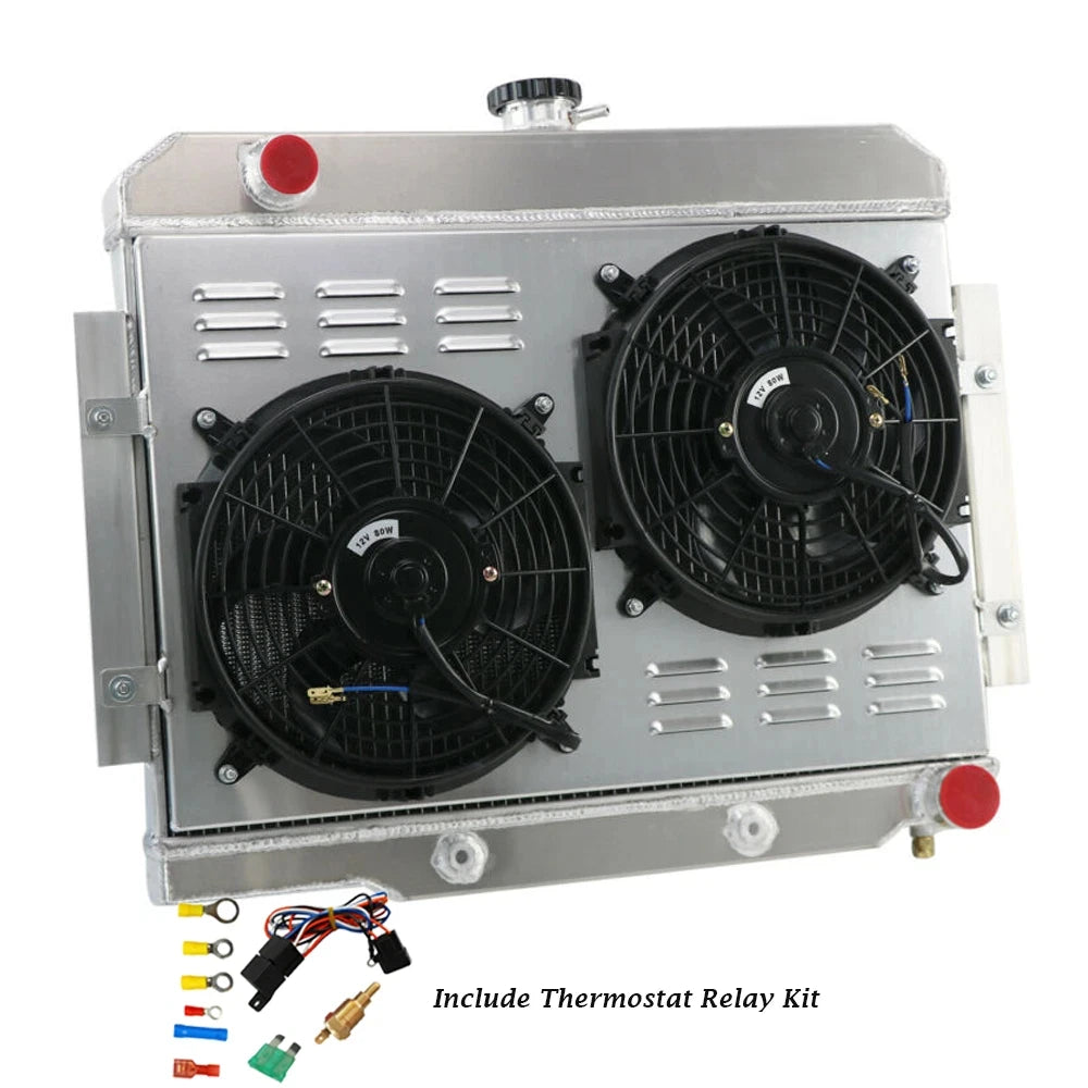 3-Row Radiator and Shroud Fan Kit for 1973-85 Jeep CJ5 CJ7 Chevy 350 V8