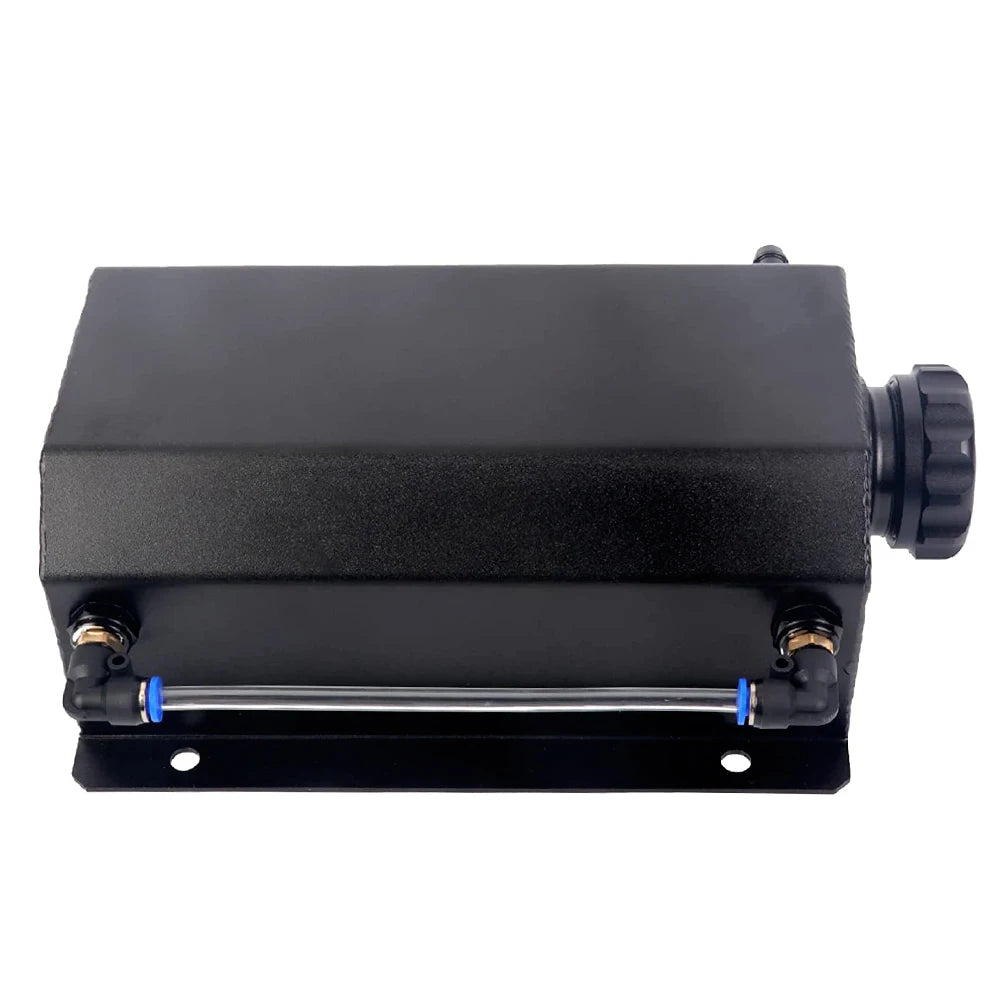 Universal 2 Litre Aluminium Coolant Overflow or Catch Tank with AN6 Bottom Port and 12mm Outlet