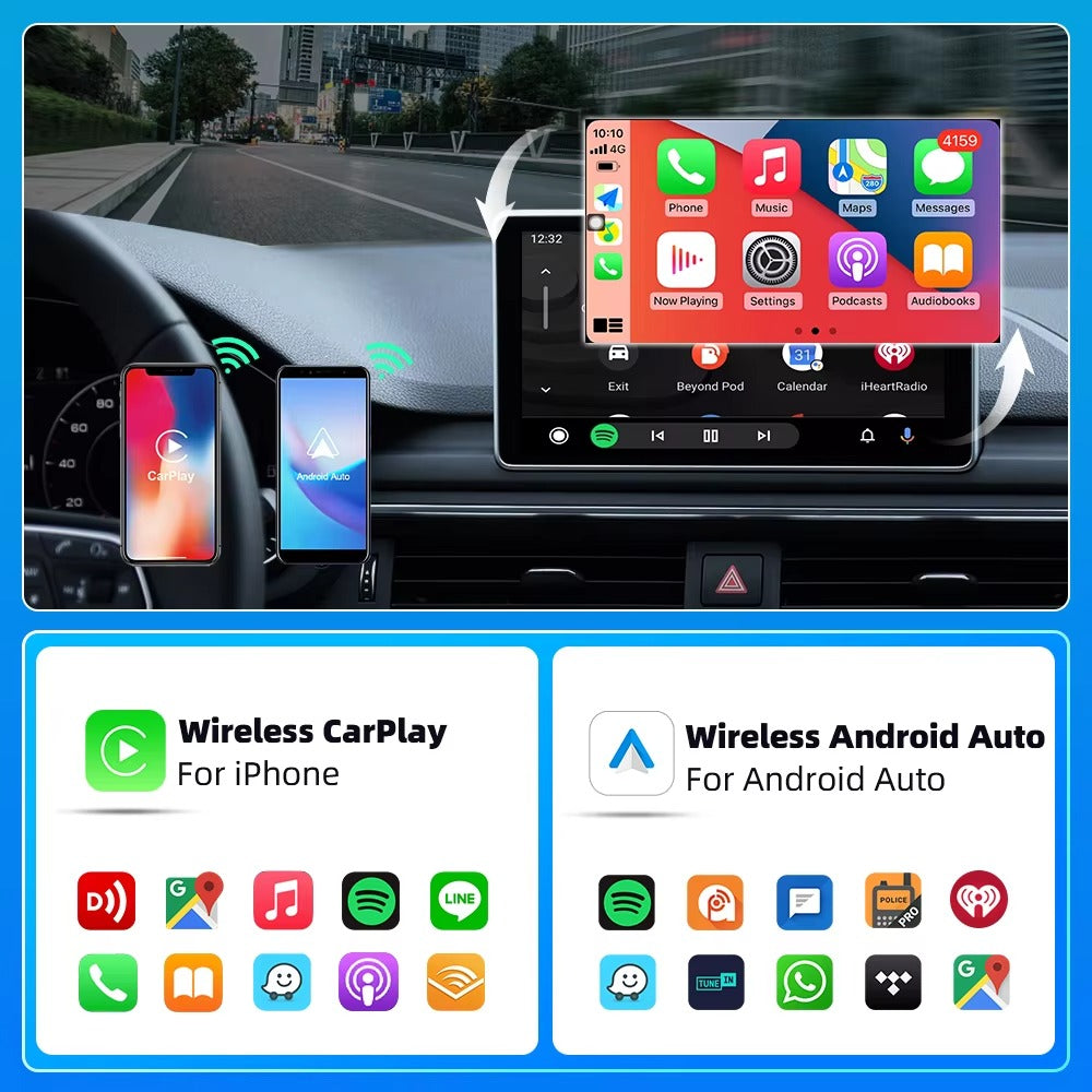 EKIY USA Warehouse Wireless CarPlay Android Auto A2A Adapter for Toyota Mazda Nissan Chevrolet Suzuki Subaru Ford Skoda Hyundai