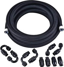 Load image into Gallery viewer, 8AN 13/32 inch Nylon Stainless Braided PTFE E85 Fuel Injection Hose and Fitting Kit, 20 ft