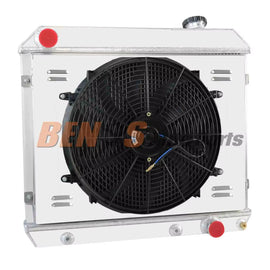3 Rows Aluminum Radiator Shroud Fan and Relay Fits 1963-1966 Chevy C/K C10/C20/C30 Pickup V8