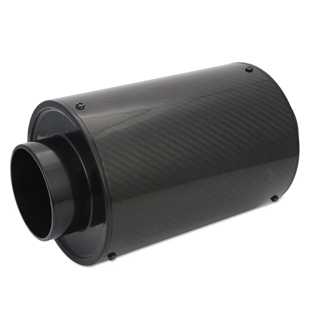 Universal 70mm Adjustable Carbon Fibre Cold Air Intake Extension Pipe with Air Filter