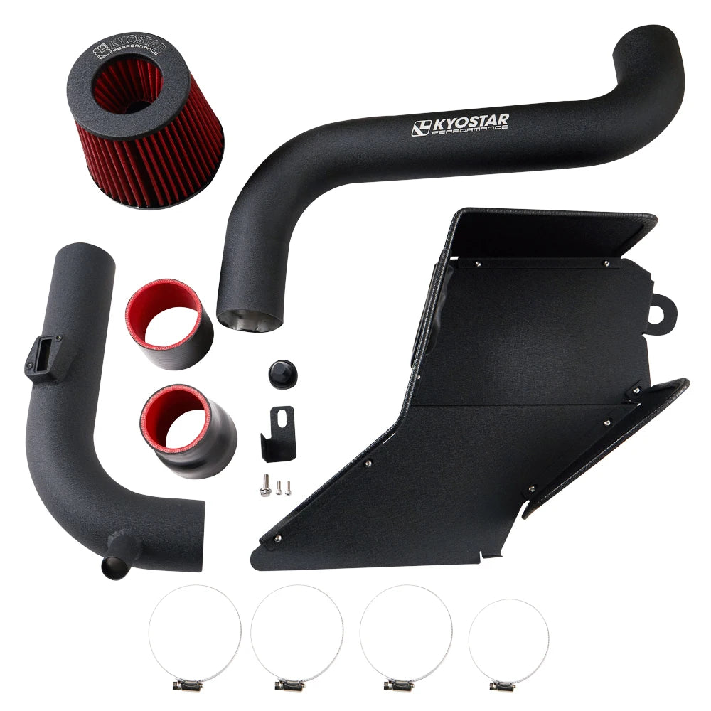 VW MK5 GTI GLI MK6 Golf R Audi A3 2.0 EA113 Cold Air Intake System with Filter - Black and Red