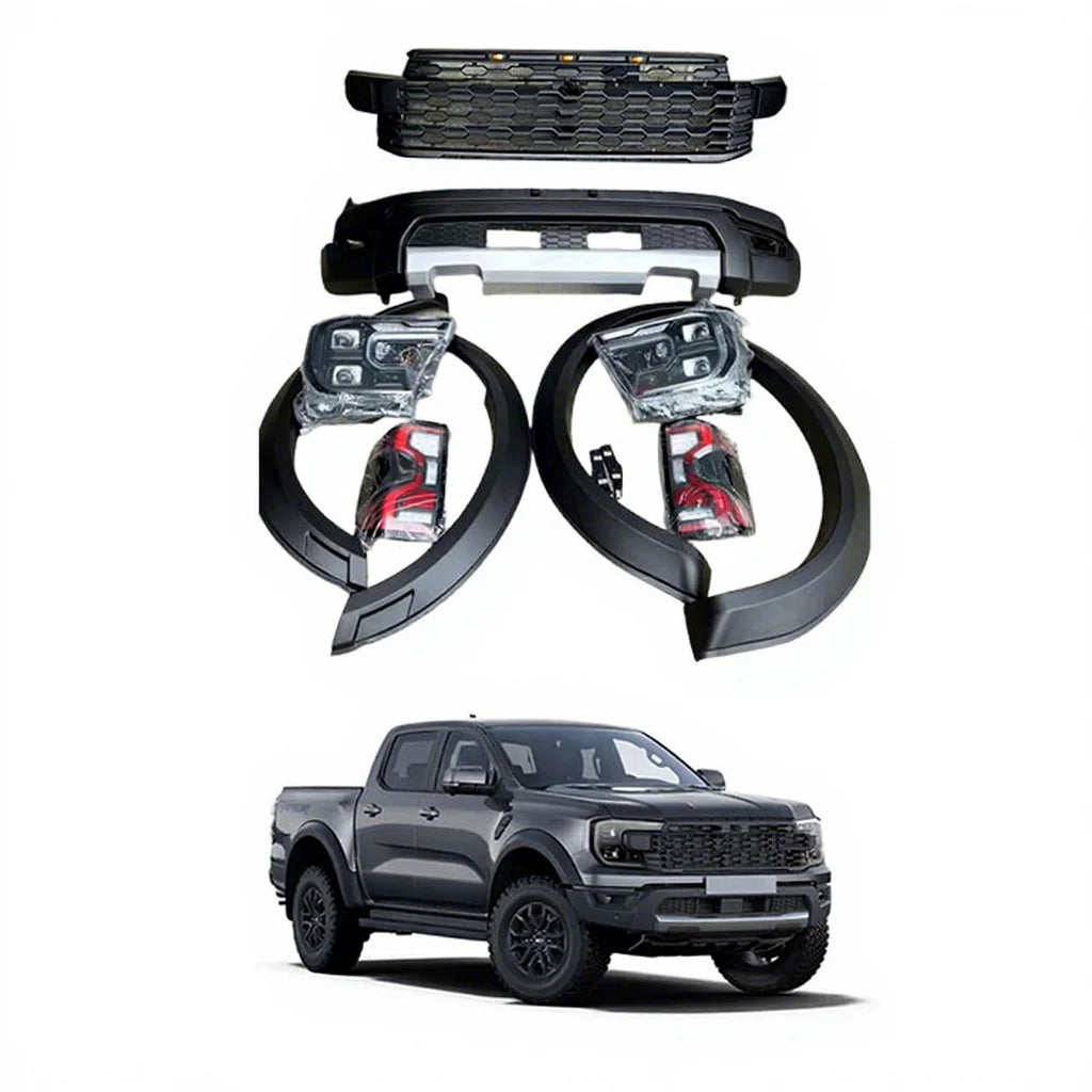 Car Exterior Accessories Body Kits for Ranger T9 XL/ XLS Upgrade to Raptor Grille Front Bumper Fender Flare Headlight Ta
