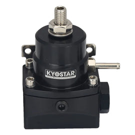Universal Aluminium High Pressure Fuel Pressure Regulator Kit with 160 psi Gauge - AN8 AN8 AN6 Ports, Black
