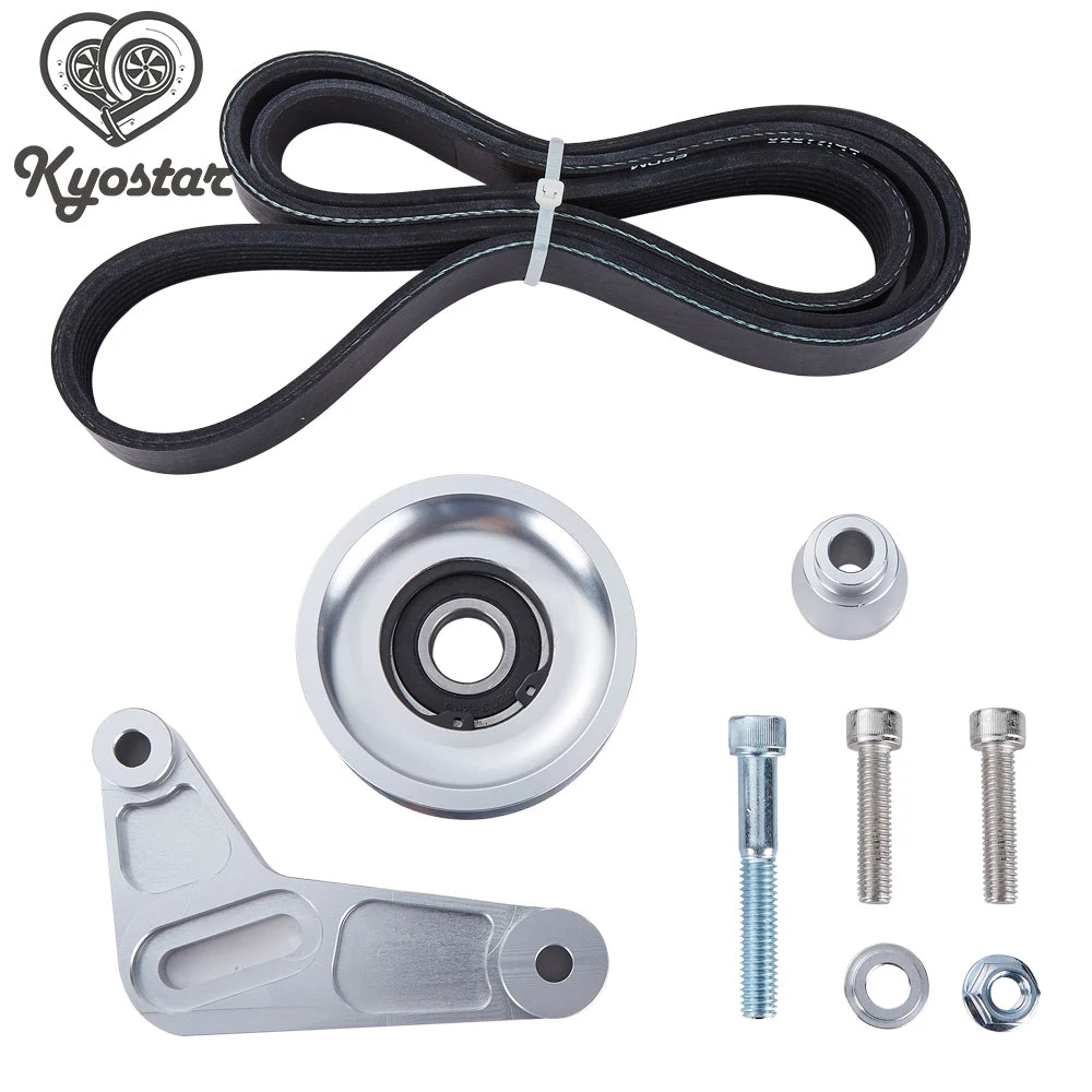 K20 EP3 Style Adjustable Aluminium Idler Pulley Belt Kit for Civic and Integra K-Series Swap