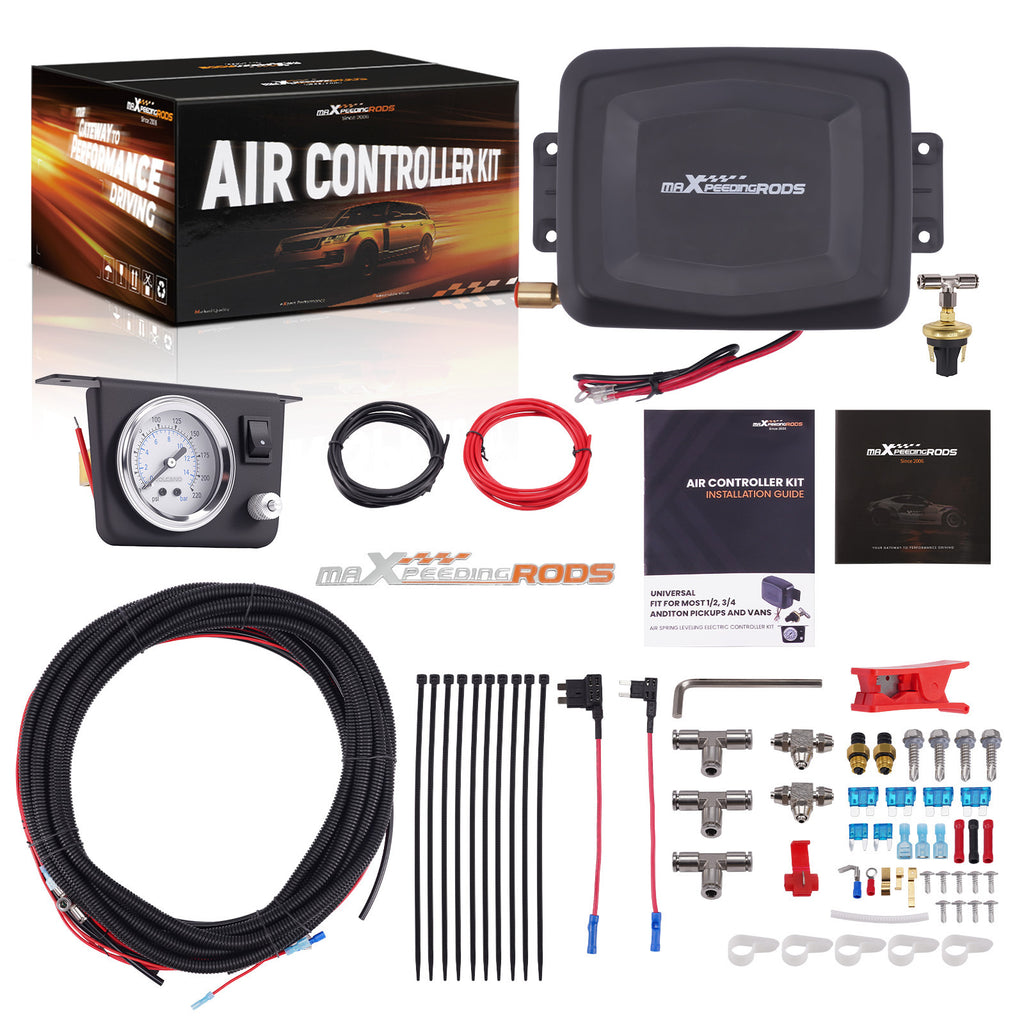 Dodge Ram 1500 / 2500 / 3500 / Ford F150 / F250 / F350 Universal Air Compressor Suspension Shock Controller Kit