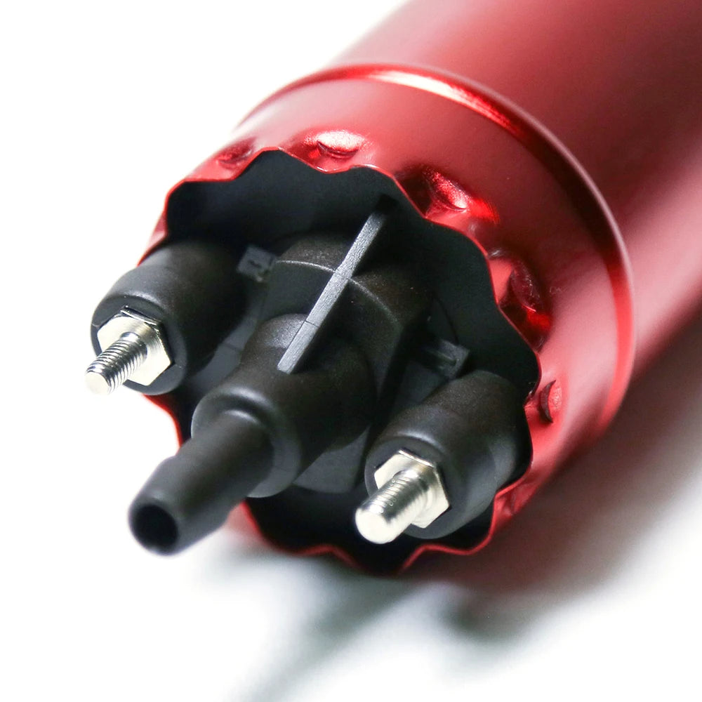 Universal 12V Inline High Pressure Fuel Pump Kit, 135 L/hr at 3 bar, Black or Red