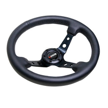 Load image into Gallery viewer, Universal 350mm (14 inch) Deep Dish Black Leather Steering Wheel with Horn Kit
