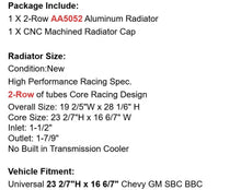 Load image into Gallery viewer, High Performance 28"x19" Universal 2-Row Aluminum Radiator for Chevy GM SBC BBC