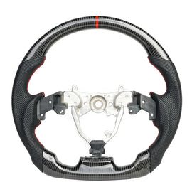 Lexus IS Real Carbon Fibre and Leather Flat-Bottom Sport Steering Wheel - Black