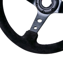 Load image into Gallery viewer, Universal 350mm 14 inch Deep Dish Steering Wheel - 90mm Dish, 70mm PCD, Brushed Spokes