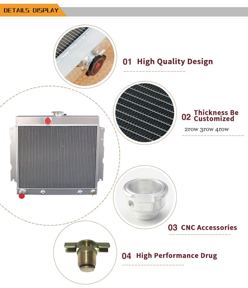Aluminum Radiator for Dodge Dart Charger Coronet Station Wagon 2-Door / Plymouth Fury Satellite Belvedere Station Wagon Valient