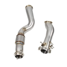 Load image into Gallery viewer, BMW M3 G80 G81 / M4 G82 G83 2021+ S58 3.0T One-Piece Stainless Steel Catless Downpipes