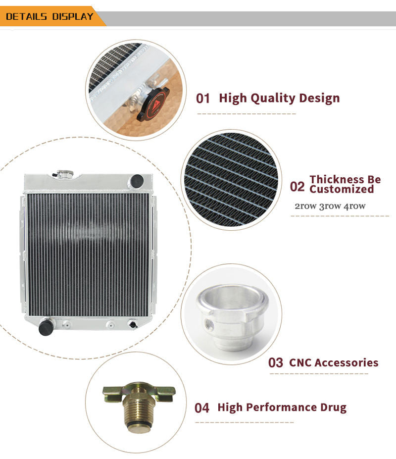 Aluminum Radiator for Ford Fairmont Granada LTD Mustang Thunderbird / Lincoln Continental / Mercury Capri Cougar Grand Marquis
