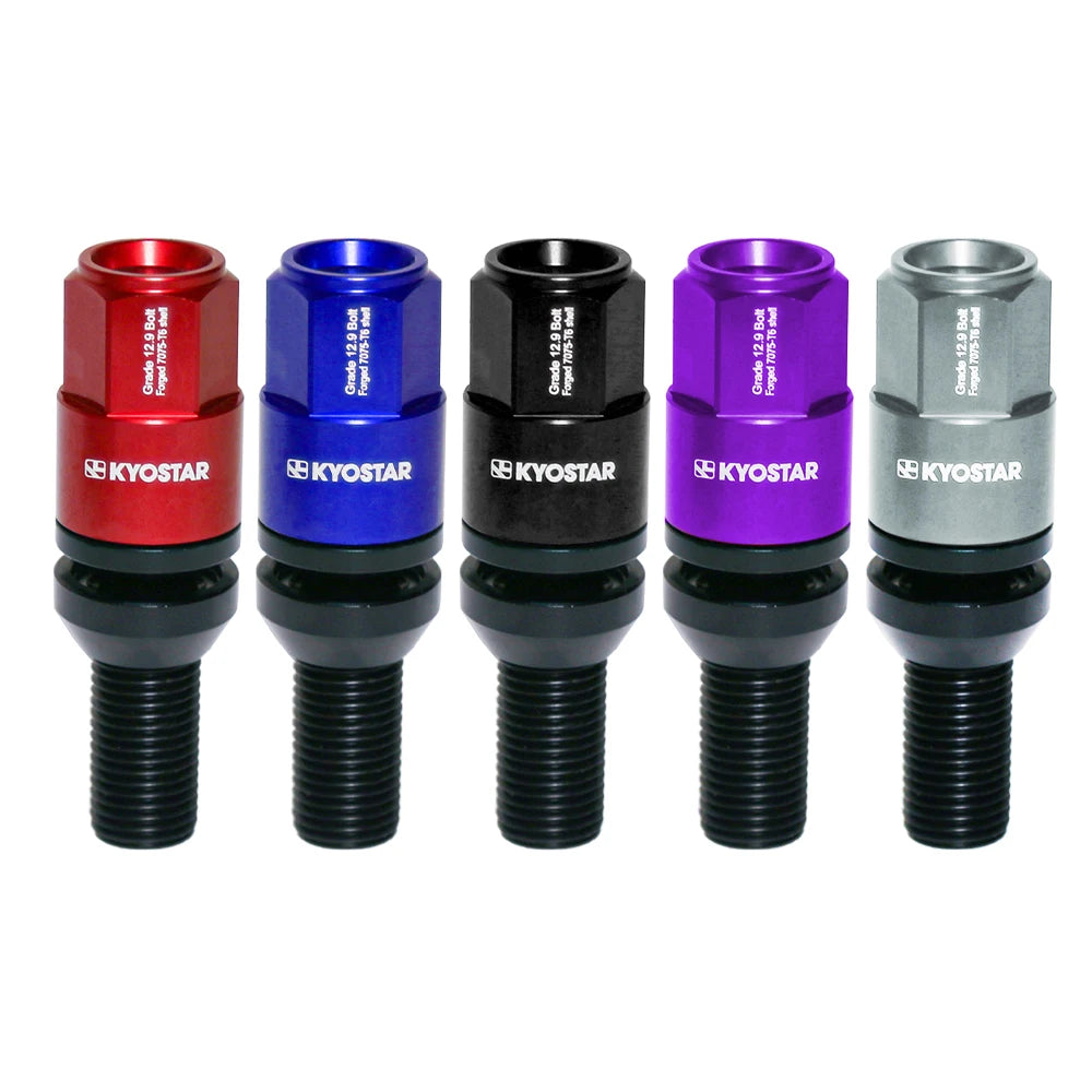 M12x1.5 Aluminium Closed End Conical Seat Lug Bolts for BMW E46 E90 E39 E60 E53 - 5 Colours