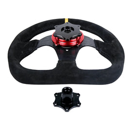 Universal Aluminium D-Shaped Lock Steering Wheel Quick Release Hub Adapter - 5 Colours