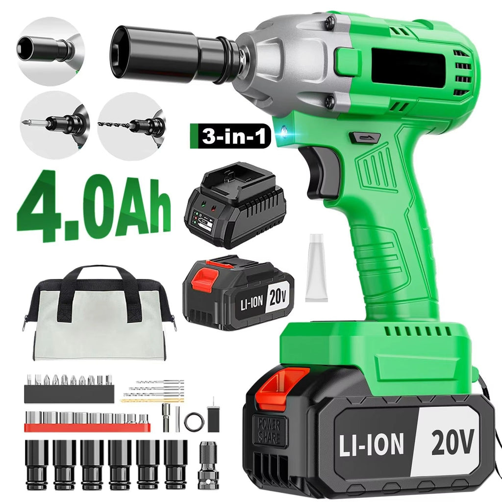 20V Cordless Impact Wrench 320nm Max Torque Electric Drill for Car DIY Drop Shipping Available Stocked Local US Warehouse