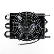 Load image into Gallery viewer, Universal 6 Row Transmission Oil Cooler with 8 Inch 12V 80W Slim Electric Fan Kit