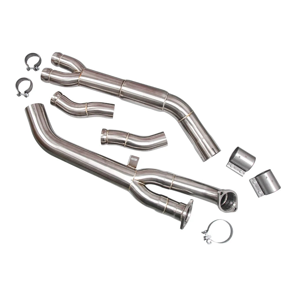 BMW M3 G80 / M4 G82 G83 S58 2020+ Resonated Single Midpipe - 304 Stainless Steel, Bolt-On