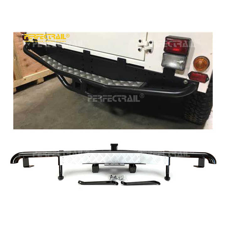PERFECTRAIL 4x4 Offroad Auto Parts Rear Tow Bar Step Bumper for Land Rover Defender 90 110 200TDI 300TDI 1983-2016