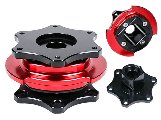 Universal D-Shaped Steering Wheel Quick Release Hub Adapter - Aluminium