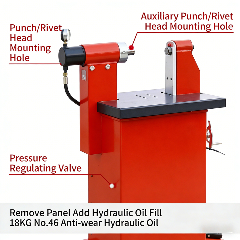 Heavy-Duty Horizontal Brake Shoe Riveting Machine, High Precision & Efficiency for Truck, Bus & Trailer Repair Workshops