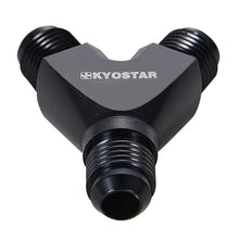 Load image into Gallery viewer, Universal AN6 3-Way Y-Block Male Fitting Adapter - Black Aluminium