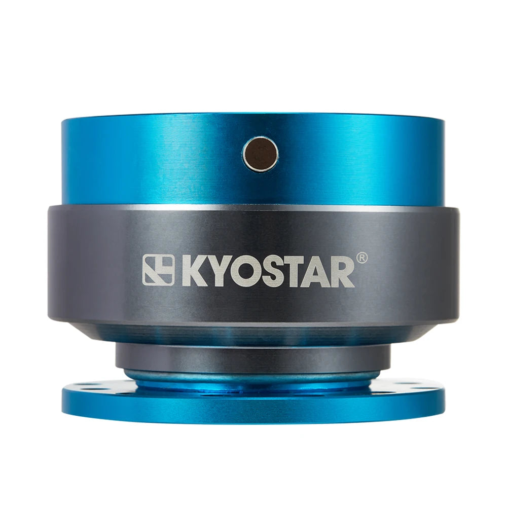 Universal Aluminium Light Blue Quick Release Steering Wheel Snap Off Hub Adapter Kit
