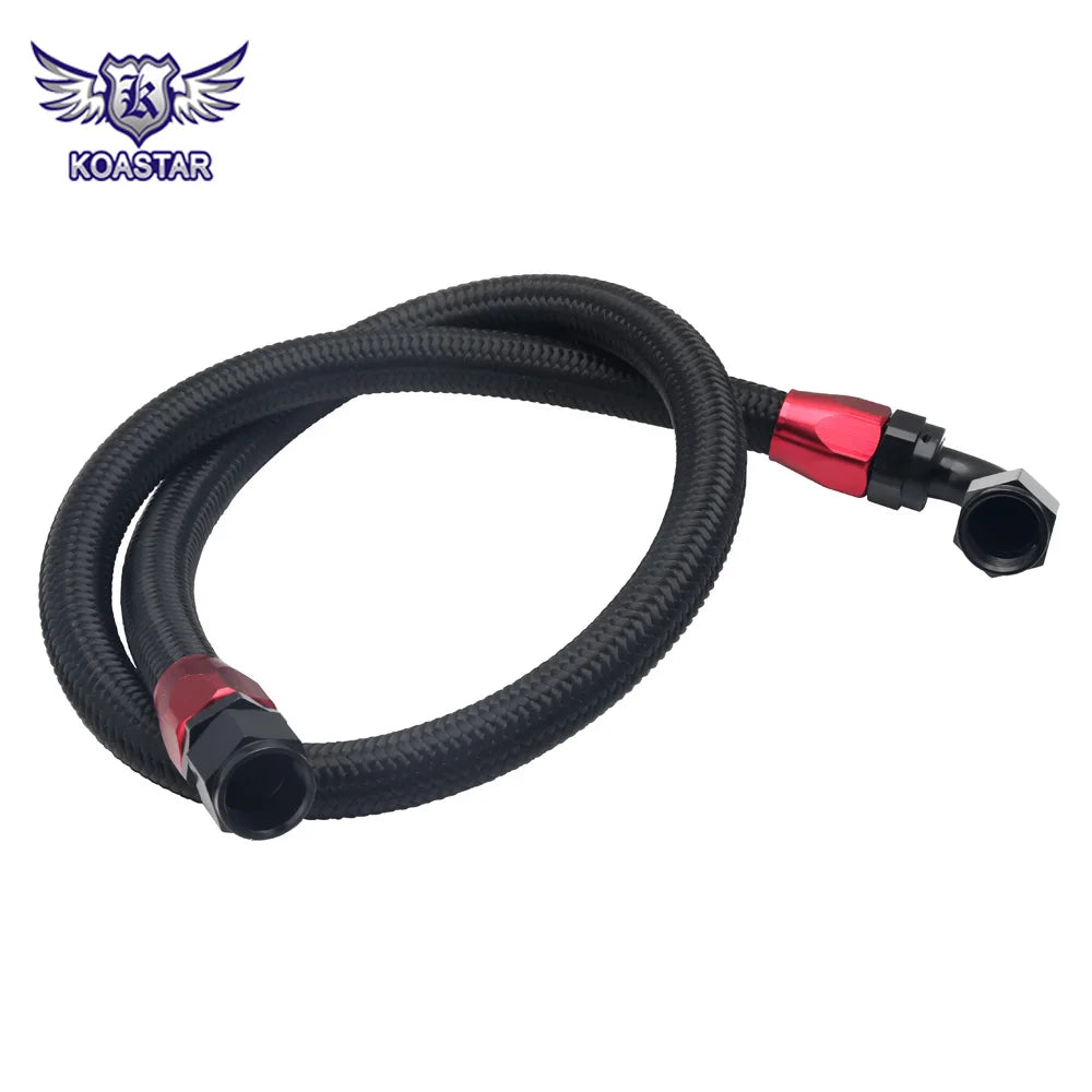 1 Metre Black Nylon Steel Braided Fuel and Oil Line with 2 x 10AN Fittings