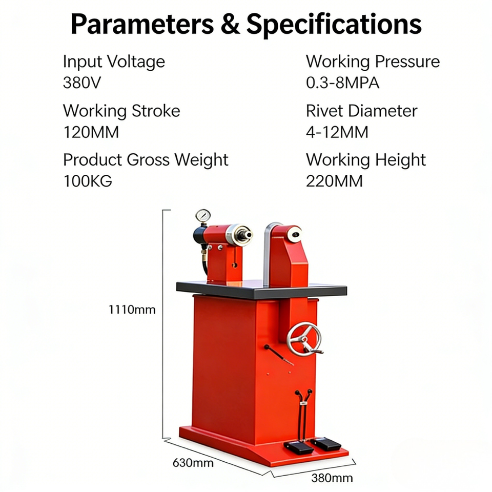High Efficiency Horizontal Brake Shoe Riveting Machine, Fast Riveting for Trucks, Buses, Trailers & Commercial Vehicle Repair