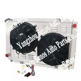 3 Row Aluminum Radiator with Shroud, Fan, and Relay for Ford Mustang 79-93