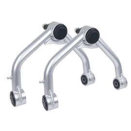 Dodge Ram 1500 4WD 2006-2022 Upper Control Arms for 2-4 inch Lift - Silver Steel, Rubber Bushings, Pair