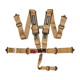 Universal UTV 3 inch 5-Point Racing Harness with Metal Latch and Link Lock, Gold or Grey