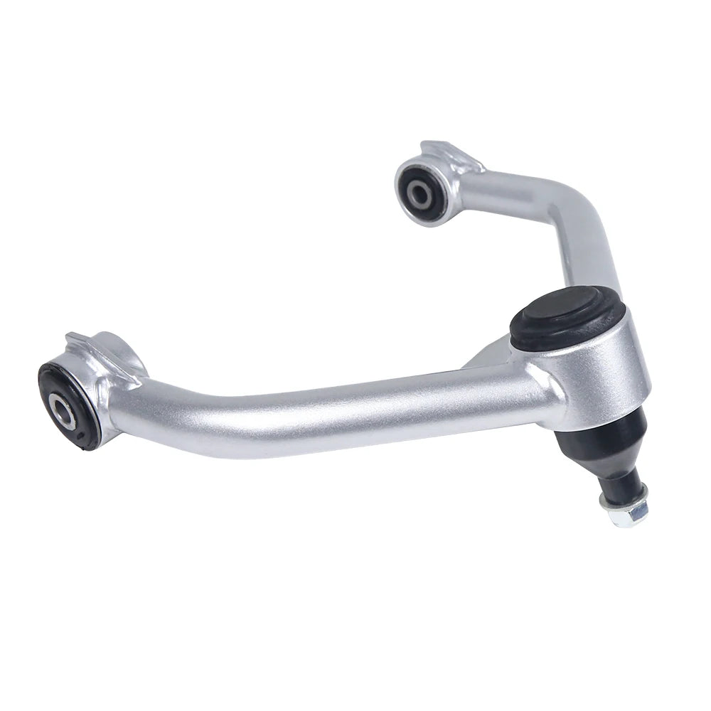 Dodge Ram 1500 4WD 2006-2022 Upper Control Arms for 2-4 inch Lift - Silver Steel, Rubber Bushings, Pair