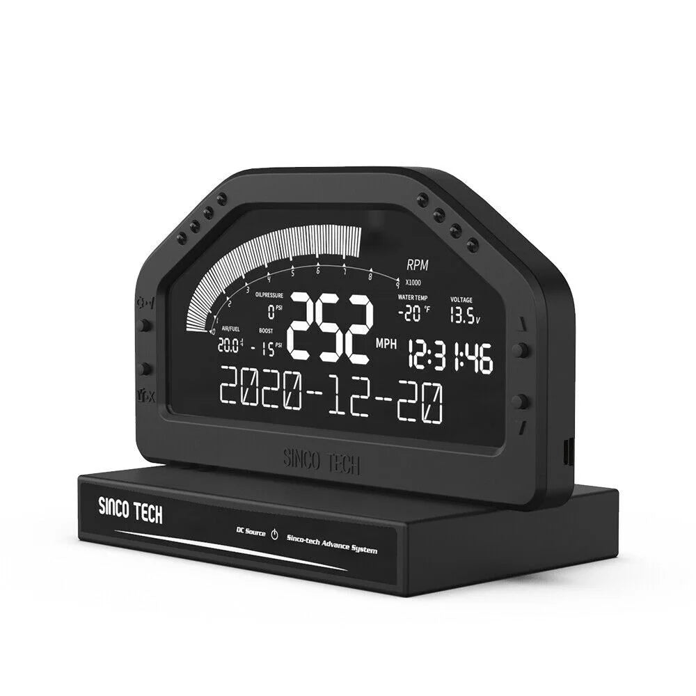 Universal OBD2 Bluetooth LCD Digital Dash Display - RPM, Speed, Voltage & Water Temperature