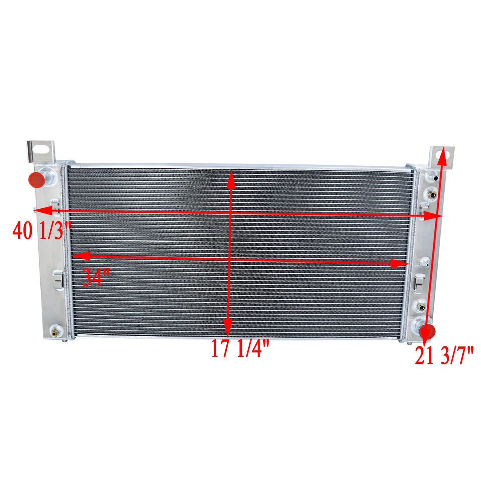 4 Row Aluminium Radiator Fits 2003-09 Chevy Kodiak GMC Topkick C4500 C5500 C6500 6.6L 8.1L