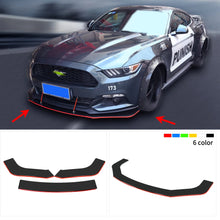 Load image into Gallery viewer, Universal 3-Piece ABS Front Bumper Lip Splitter - Gloss Black with Red Line